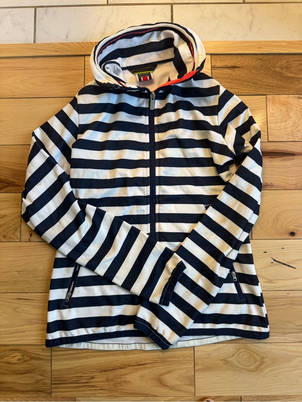 Helly Hansen Navy & White Striped Zip Jacket